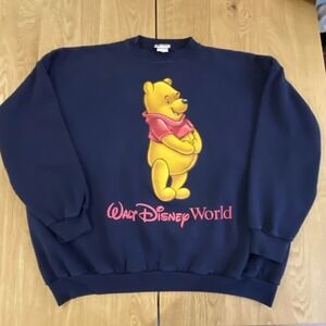 Vintage Walt Disney Winnie The Pooh XXXL Blue Sweatshirt Unisex 3XL